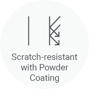 Scratch-resistant  with powder coating 