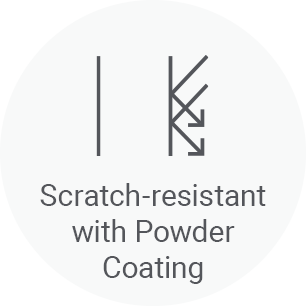 Scratch-resistant with powder coating