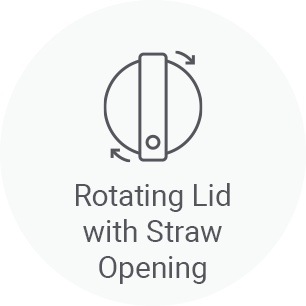 Rotating lid with straw opening