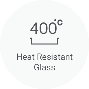Heat-resistant glass up to 400°C