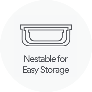 Nestable for easy storage